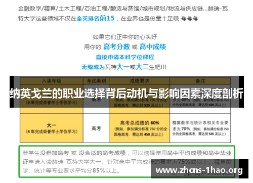 纳英戈兰的职业选择背后动机与影响因素深度剖析